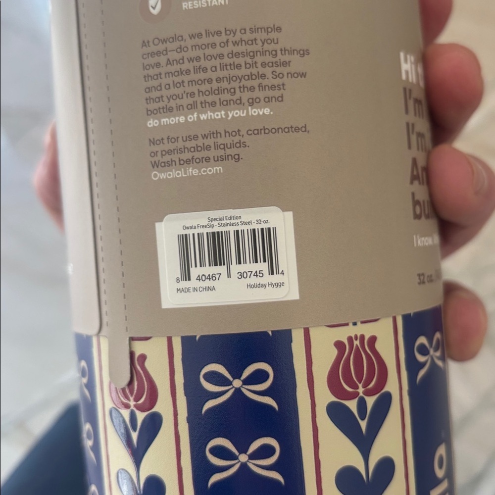Owala FreeSip 32oz Hygge Holiday Collection Insulated Bottle NWT- AUTHENTIC - Picture 6 of 7